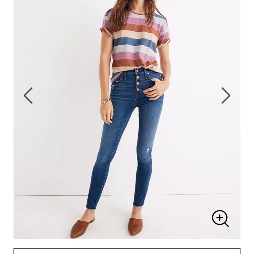 Madewell 10” high-rise skinny jeans in Hanna wash